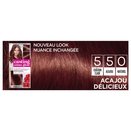 Coloration 5.50 Acajou Délicieux Ton sur Ton Sans Ammoniaque Crème Gloss L'OREAL PARIS