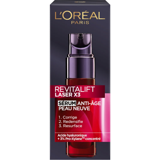 Sérum Visage Anti-Rides Peau Neuve à l'Acide Glycolique Revitalift Laser L'OREAL PARIS le flacon de 30mL