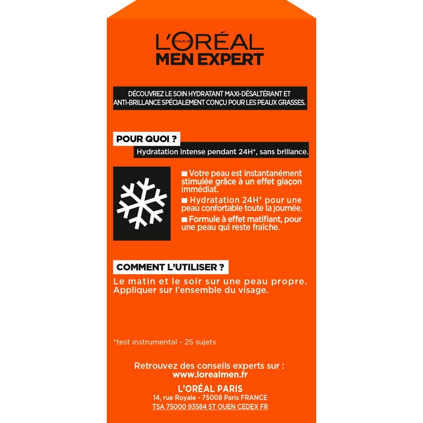 Soin Visage Homme Hydratant Maxi-Désaltérant Hydra Energetic Men Expert L'OREAL PARIS