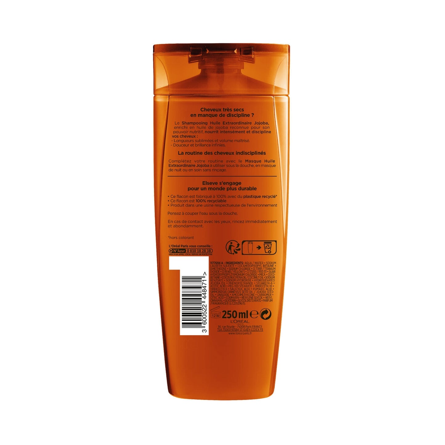 Shampoing Nutrition Intense Cheveux Très Secs Huile Extraordinaire Jojoba ELSEVE