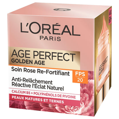 Crème Anti-Âge Rose Re-Fortifiant Fps20 Age Perfect Golden Age L'OREAL PARIS