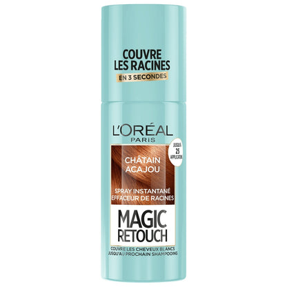 Coloration Spray Retouche Racine 6 Châtain Acajou Efface les Racines et Camoufle les Cheveux Blancs Temporaire Magic Retouch L'OREAL PARIS