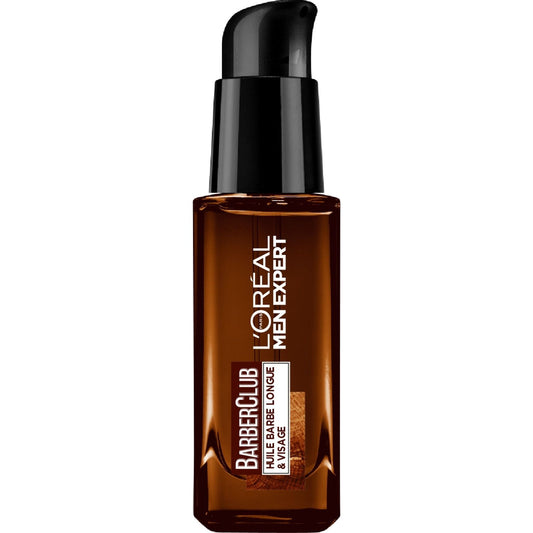 Huile Barbe Longue Visage Homme Adoucit Apaise Bois de Cèdre Barber Club L'OREAL PARIS le flacon de 30mL