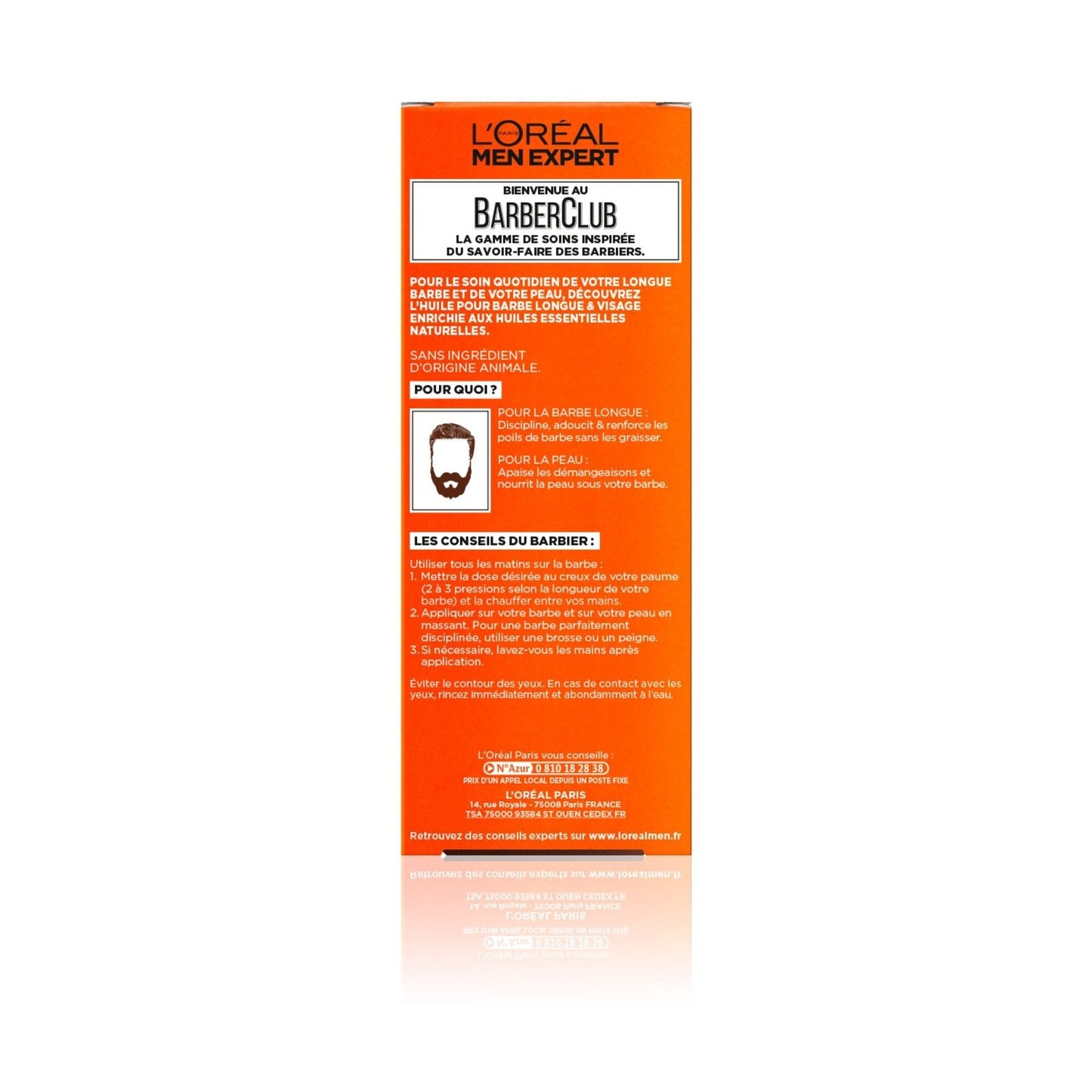 Huile Barbe Longue Visage Homme Adoucit Apaise Bois de Cèdre Barber Club L'OREAL PARIS