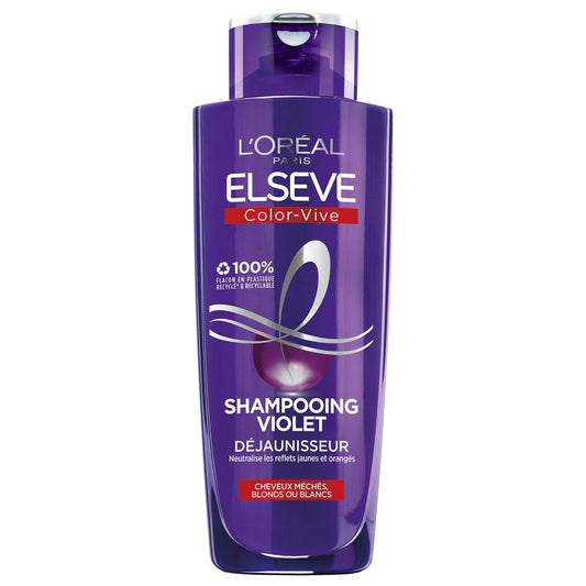Shampoing Déjaunisseur Cheveux Méchés Blonds Ou Blancs Pigments Violets Elseve L'OREAL PARIS le flacon de 200mL