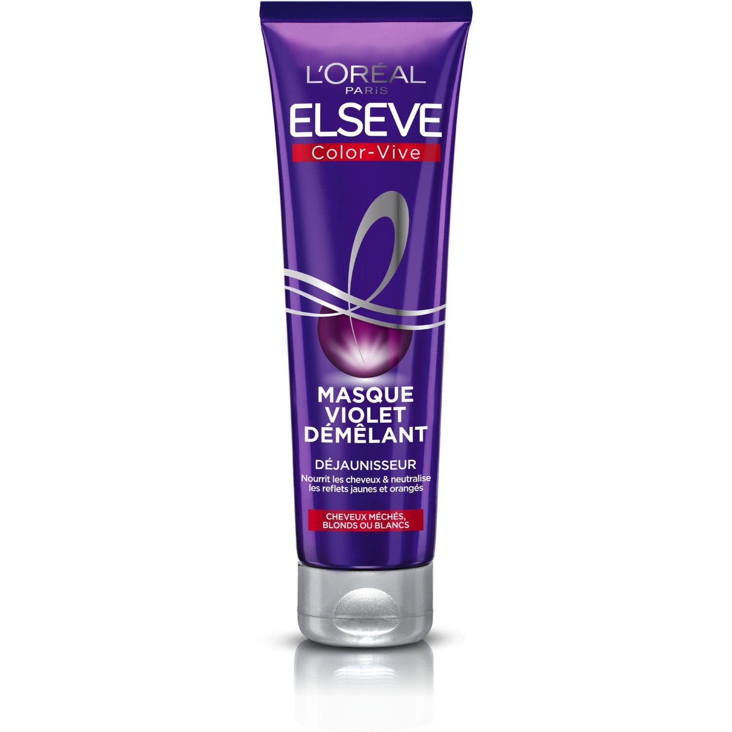 Masque Démêlant Violet Déjaunisseur Cheveux Blonds Elseve L'OREAL PARIS le tube de 150mL