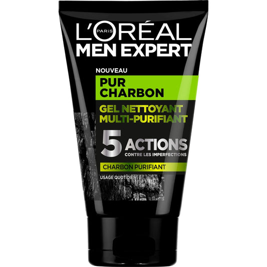 Gel Nettoyant Homme Multi-Purifiant Purifiant au Charbon Peaux à Imperfections Men Expert L'OREAL PARIS le tube de 100mL