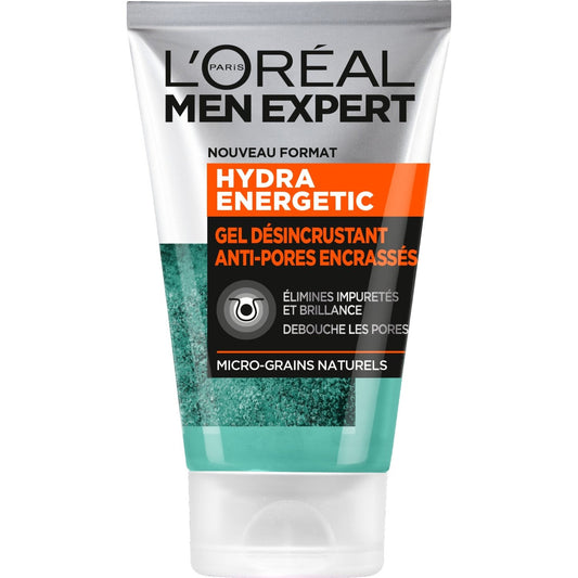 Gel Visage Homme Désincrustant Anti-Pores Hydra Energetic Men Expert L'OREAL PARIS le tube de 150mL
