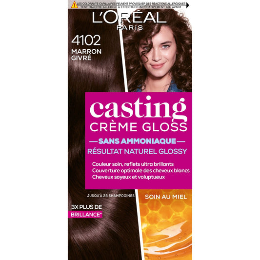 Coloration 4102 Marron Givré Crème Gloss Sans Ammoniaque Casting Crème Gloss L'OREAL la boîte
