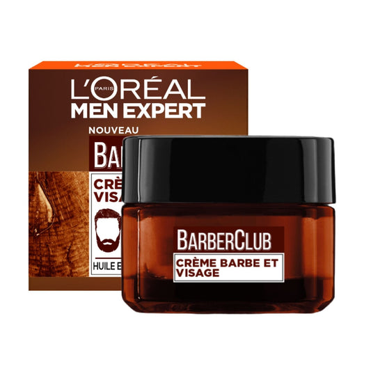 Crème Barbe et Visage Homme Nourrissante aux Huiles Essentielles de Cèdre Barberclub L'OREAL PARIS le pot de 50mL