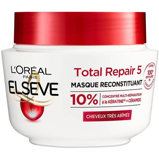 Masque Reconstituant Cheveux Abîmés Total Repair 5 Elseve L'OREAL PARIS le pot de 310mL