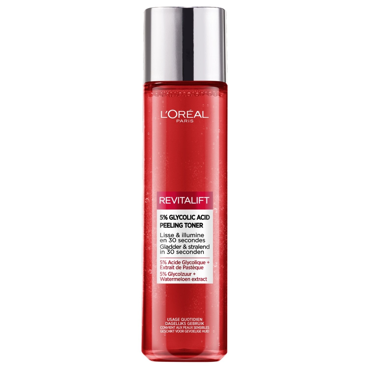 Soin Visage Lisse et Illumine Peeling Toner Revitalift L'OREAL PARIS le flacon de 180mL