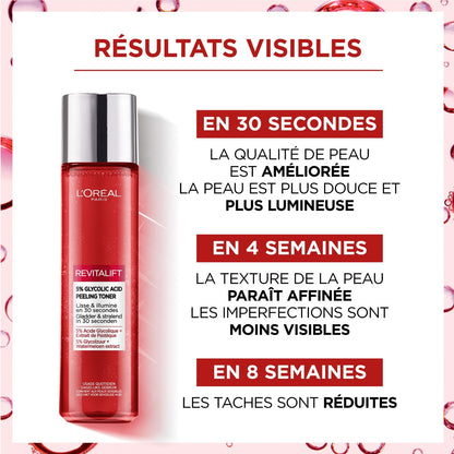Soin Visage Lisse et Illumine Peeling Toner Revitalift L'OREAL PARIS