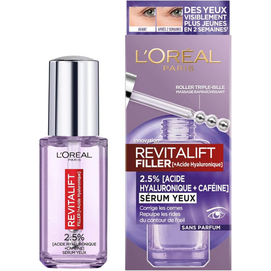 Sérum Yeux Anti-Rides 2, 5% Acide Hyaluronique Revitalift Filler L'OREAL PARIS le flacon de 200mL