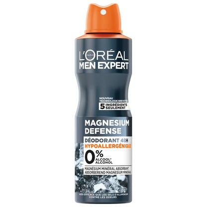 Déodorant Spray Homme Hypoallergénique Magnesium Defense MEN EXPERT