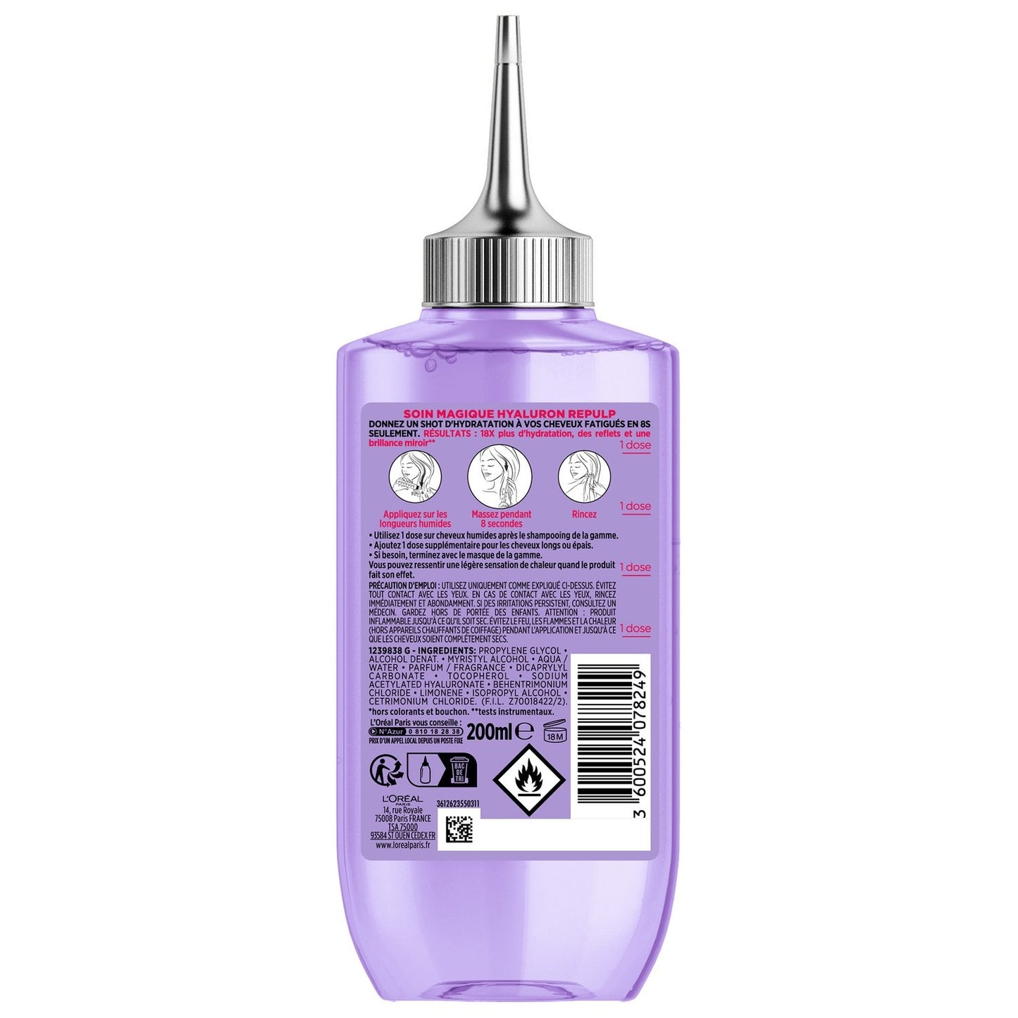 Soin Cheveux Hydratation Instantanée A Rincer Hyaluron Repulp Elseve L'OREAL PARIS