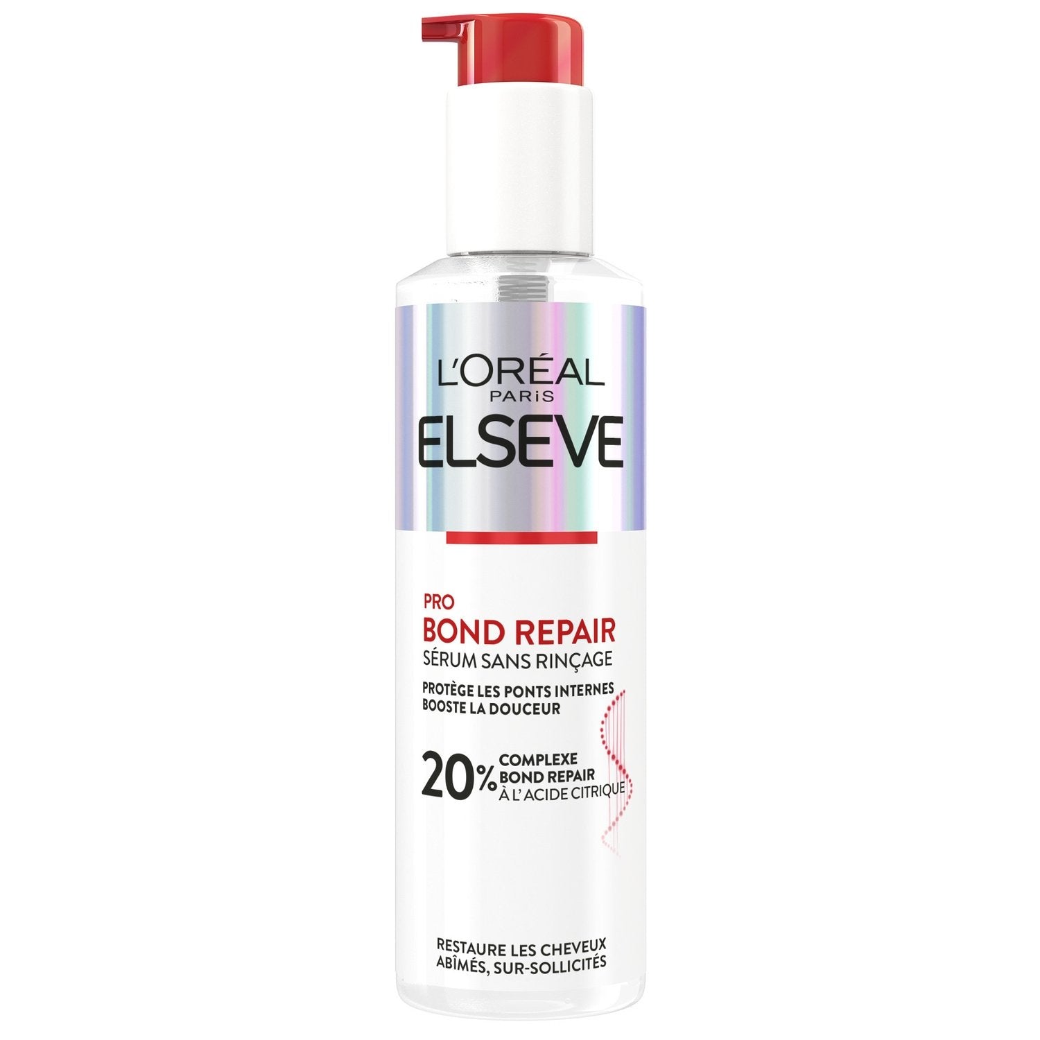 Après-Shampoing Réparateur Cheveux Abîmés Acide Citrique Sans Rinçage Elseve L'OREAL PARIS le flacon-pompe de 150mL