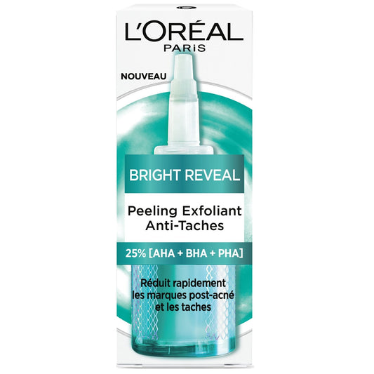 Soin Visage Peeling Exfoliant Anti-Tâches Bright Reveal L'OREAL PARIS le flacon de 25mL
