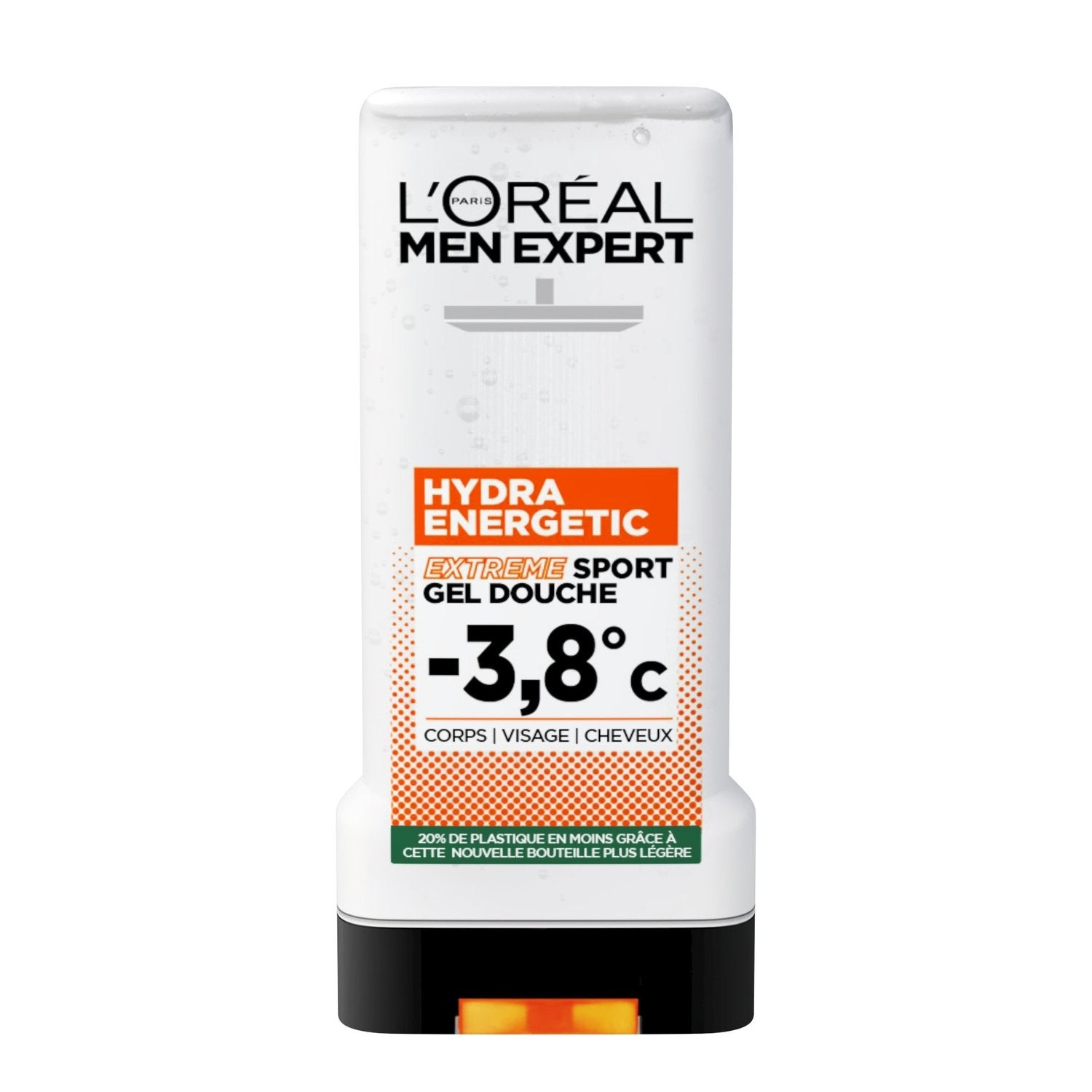 Gel Douche Homme Corps Visage Cheveux Sensation de Fraîcheur Extreme Sport 3. 8°c Freshness Activator L'OREAL PARIS le flacon de 300mL
