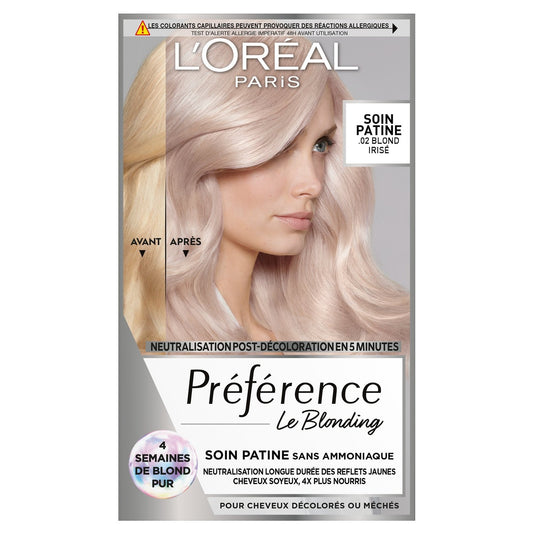Coloration Permanente 02 Blond Irisé Neutralisation Longue Durée Preference L'OREAL PARIS la boite