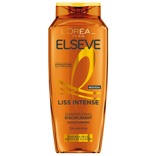Shampoing Disciplinant Cheveux Secs et Difficiles à Lisser Huile d'Argan Liss Intense Elseve L'OREAL PARIS le flacon de 300mL