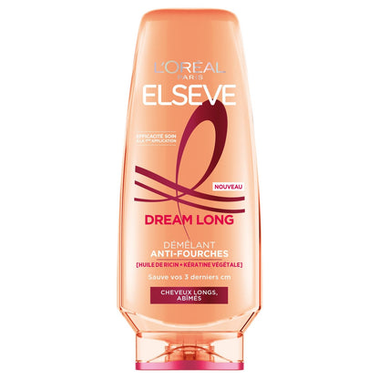 Après-Shampoing Démêlant Anti-Fourches Cheveux Longs Kératine Végétale et Huile de Ricin Elseve L'OREAL PARIS