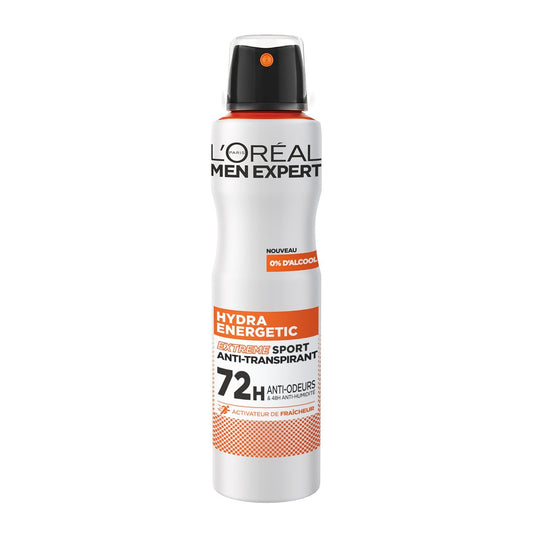 Déodorant Spray Homme Anti-Transpirant Hydra Energetic Extreme Sport 72H MEN EXPERT le flacon de 150mL