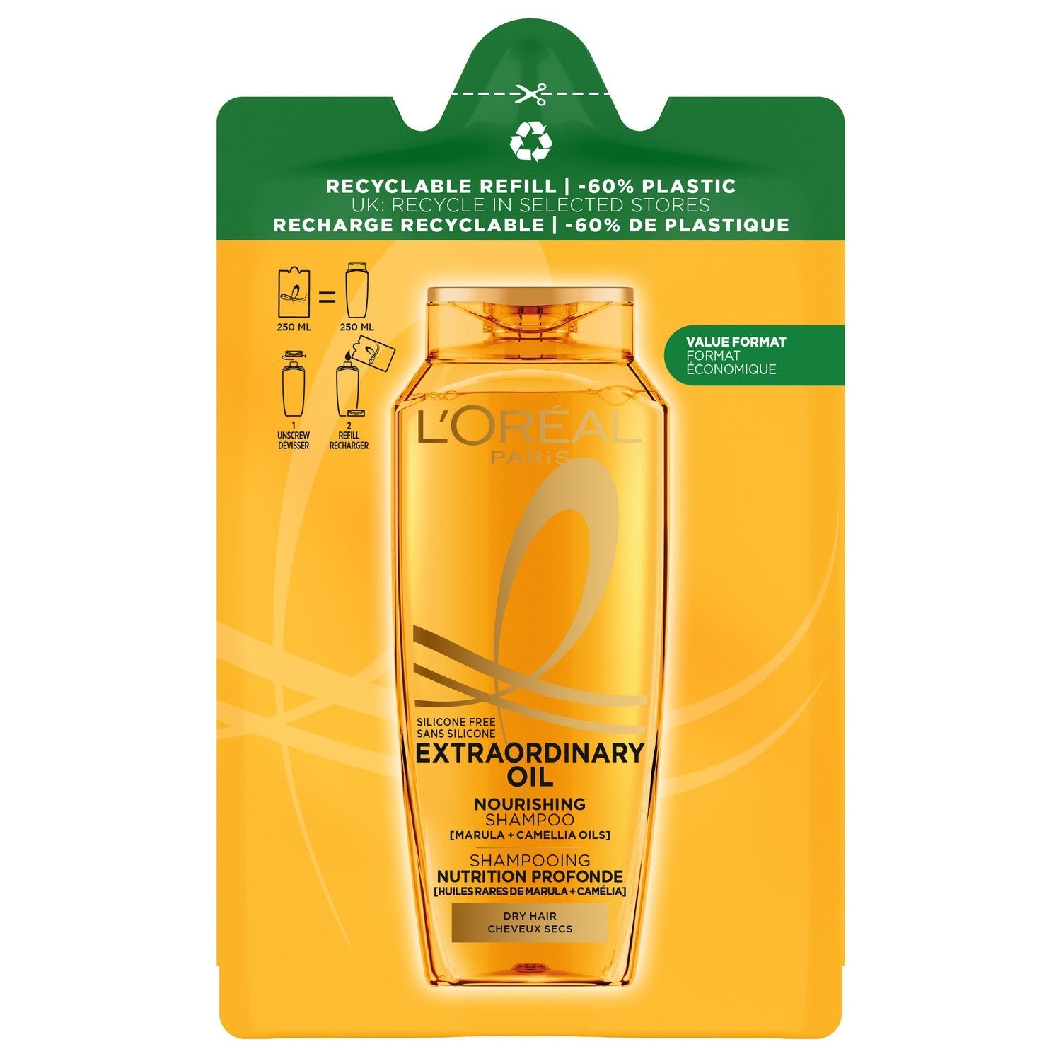 Recharge Shampooing Nutrition Profonde ELSEVE la recharge de 250ml