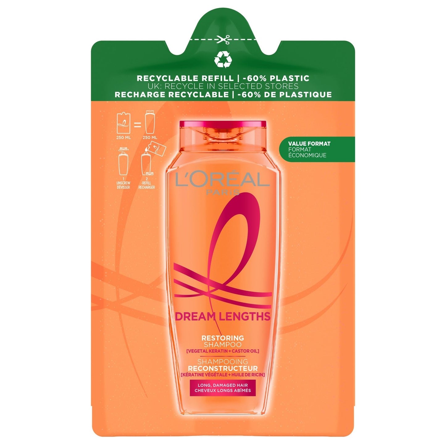 Shampoing Cheveux Longs Abîmés Reconstructeur Dream Long Elseve L'OREAL PARIS