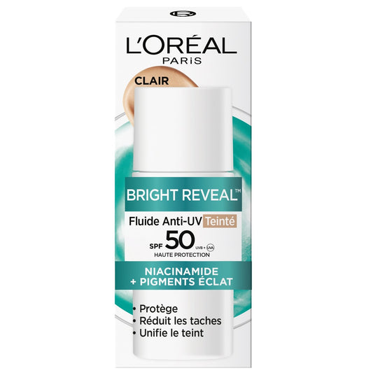 Crème Solaire Visage Spf 50 Anti-Tâches Teinte Claire Bright Reveal L'OREAL PARIS le flacon 50 ml