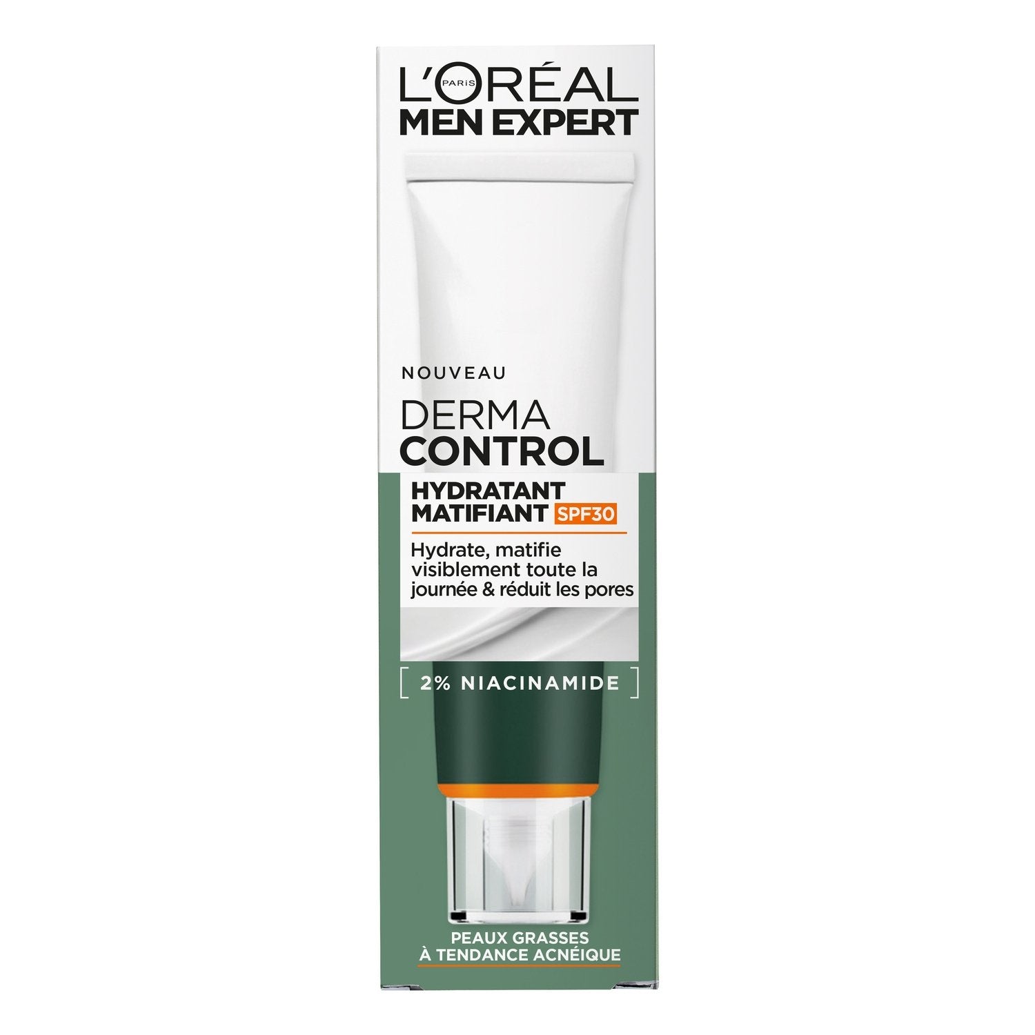 Soin Hydratant Visage Homme Matifiant Anti-Brillance Niacinamide Spf30 Derma Control Men Expert L'OREAL PARIS le flacon de 40mL