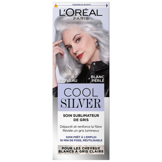 Coloration Capillaire Cool Silver  Blanc Perlé  Soin Sublimateur de Gris L'OREAL PARIS le flacon