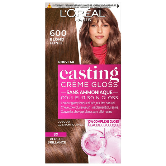 Coloration Cheveux Blond Foncé 600 CASTING CREME GLOSS la boîte