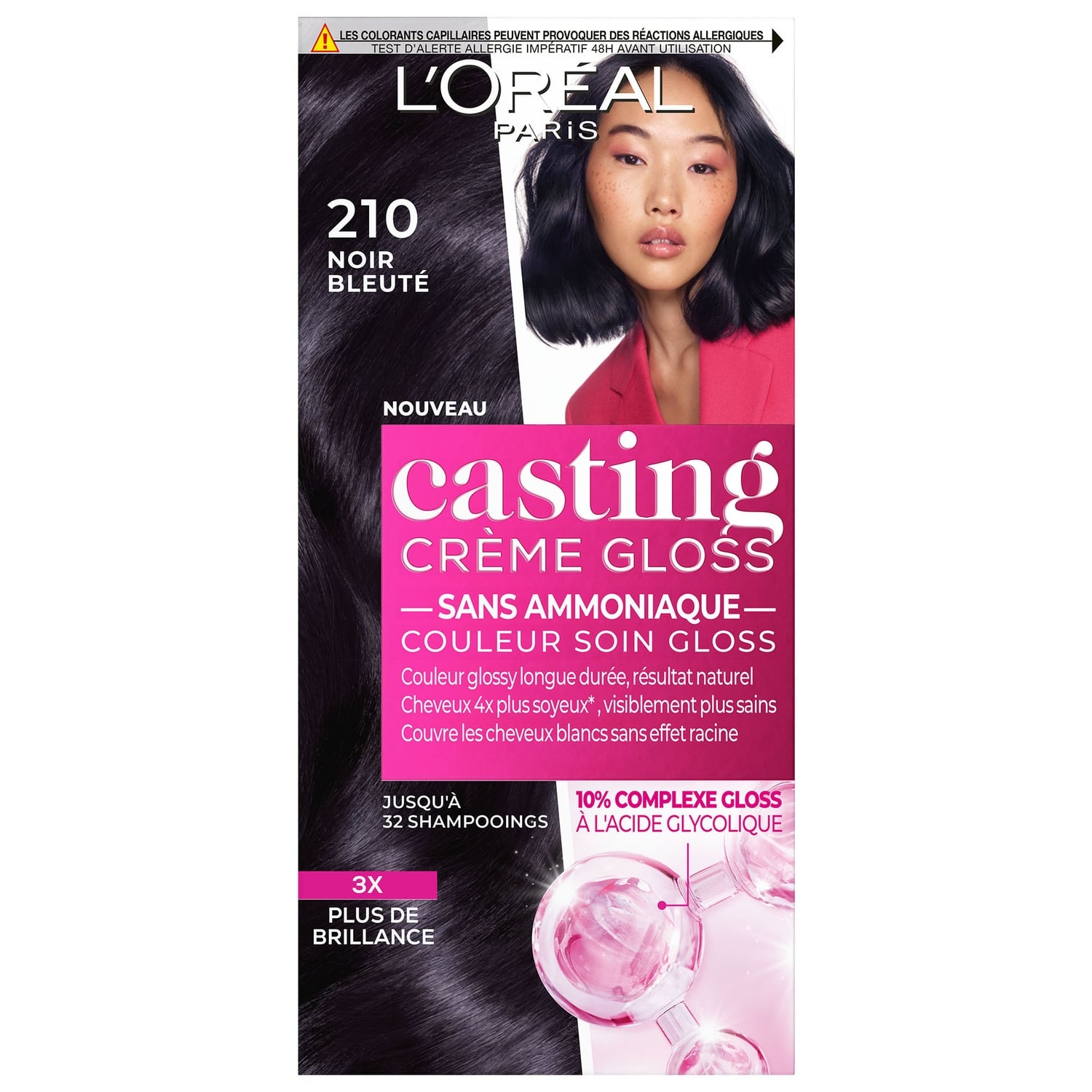 Coloration cheveux Gloss 210 noir bleu CASTING CREME GLOSS 