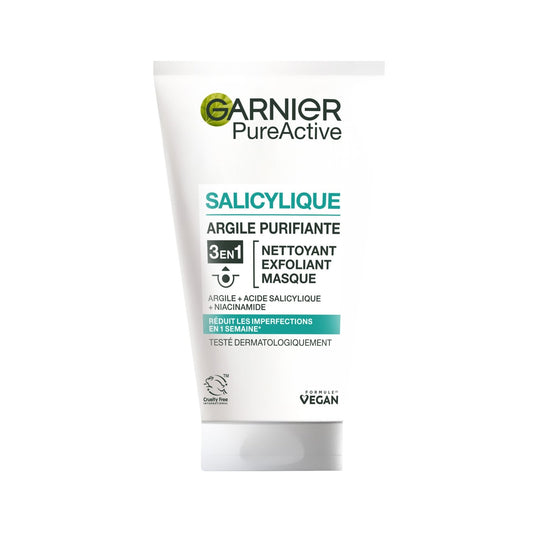 Soin Visage 3en1 Argile Peaux Imperfections GARNIER le flacon de 150mL