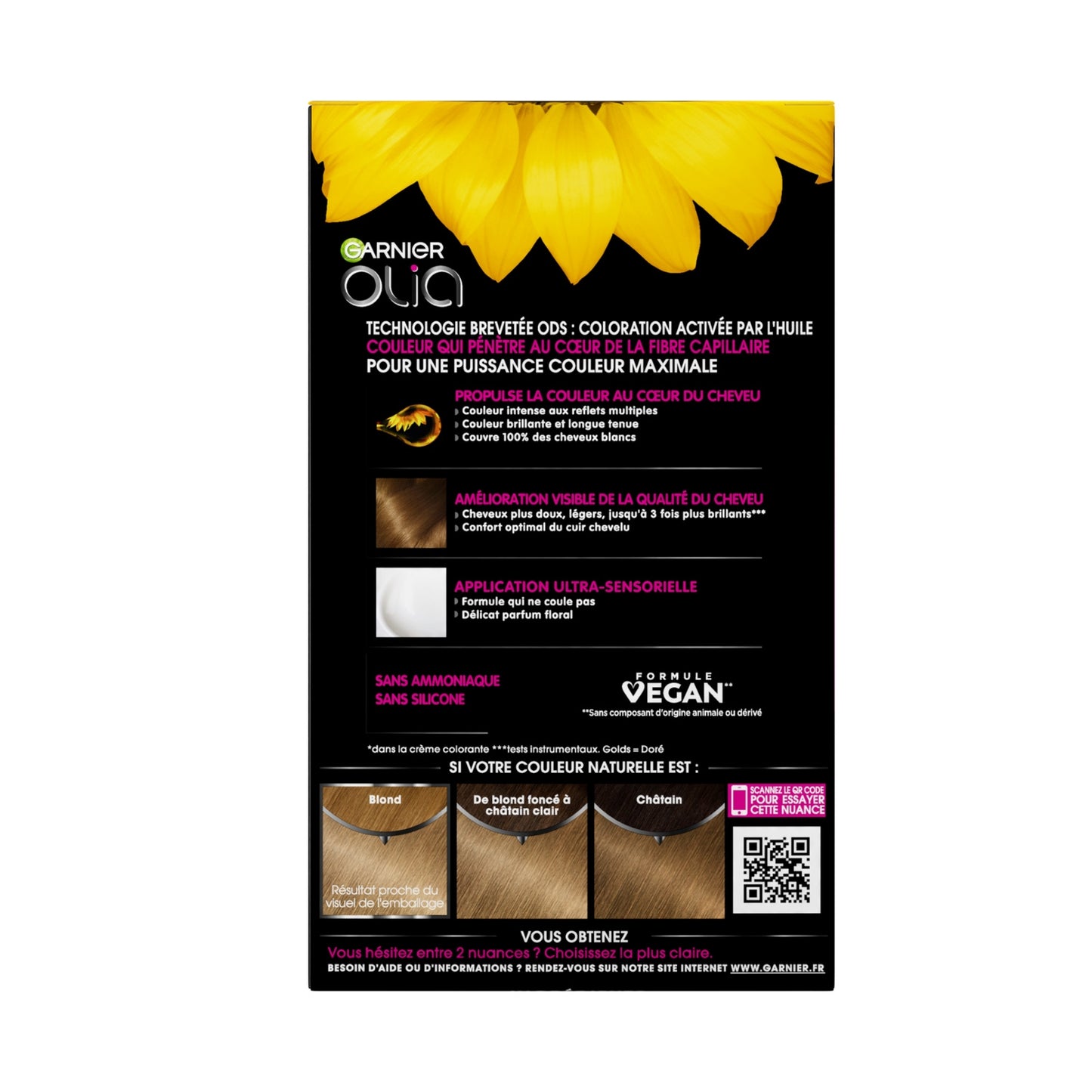 Coloration Permanente Sans Amoniaque 7. 13 Blond Beige Foncé Activée par l'Huile Olia GARNIER