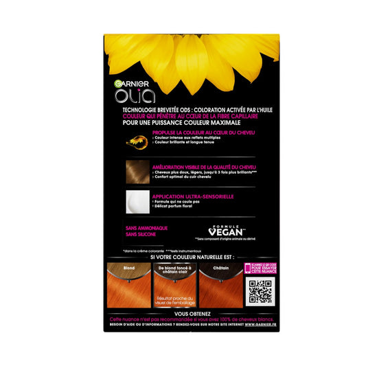 Coloration Permanente Sans Ammoniaque 7. 40 Cuivré Intense Olia GARNIER