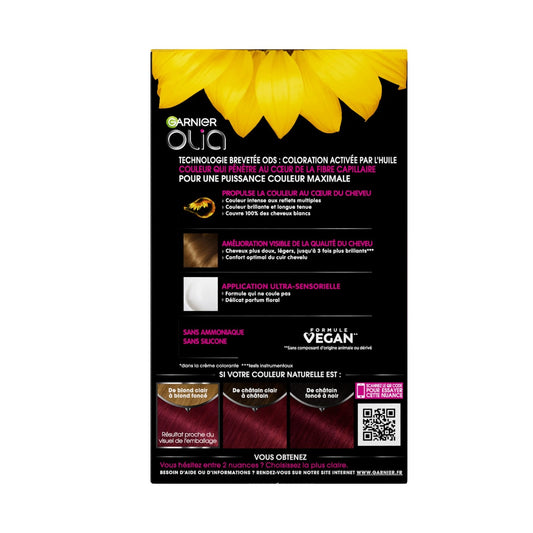 Coloration Permanente Sans Amoniaque 6. 66 Carmin Éclatant Activée par l'Huile Olia GARNIER