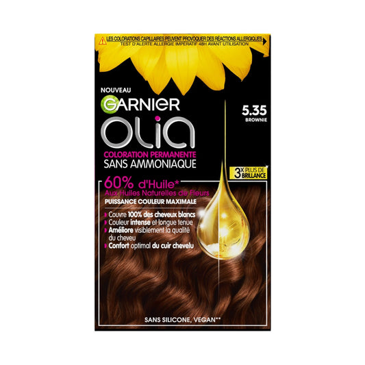 Coloration Permanente 5. 35 Brownie Sans Amoniaque Olia GARNIER la boîte