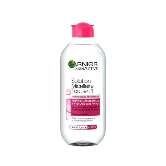 Lotion Micellaire Peaux Sèches & Sensibles Tout-En-1 GARNIER le flacon de 400mL