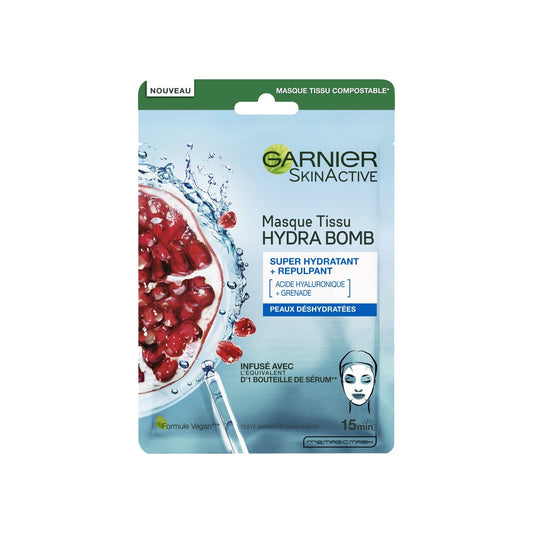 Masque Visage Tissu Hydrabomb Grenade Hydratant & Repulpant Skinactive GARNIER le masque