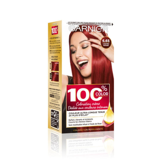 Coloration Cheveux Permanente 6.65 Ultra Rouge 100% COLOR