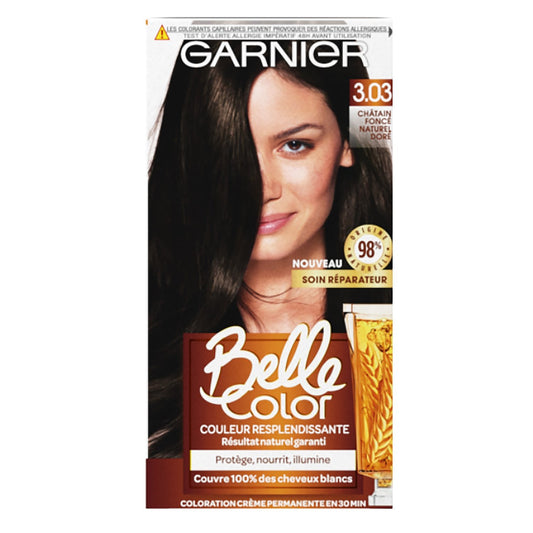 Permanent Hair Color 3.03 Natural Dark Brown Golden BELLE COLOR