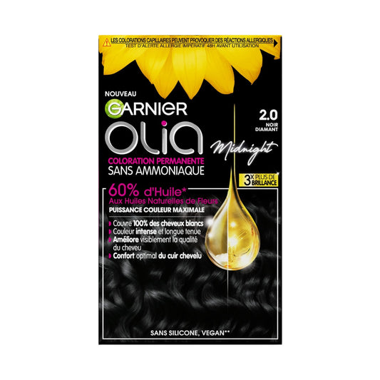 Permanent Hair Color Without Ammonia 2.0 Diamond Black Garnier Olia L'OREAL PARIS