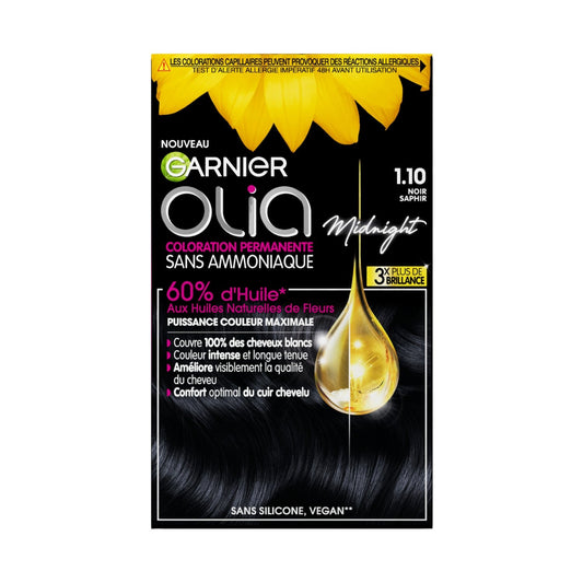 Olia Garnier Ammonia-Free Permanent Color 1.10 Sapphire Black