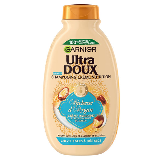 Shampoing Cheveux Secs à Très Secs Richesse d'Argan Ultra Doux GARNIER le flacon de 250mL