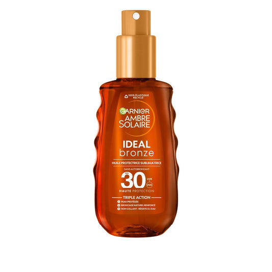 Huile Solaire Corps Spf 30 Sublimatrice Protège et Nourrit Ideal Bronze Ambre Solaire GARNIER le flacon de 150mL