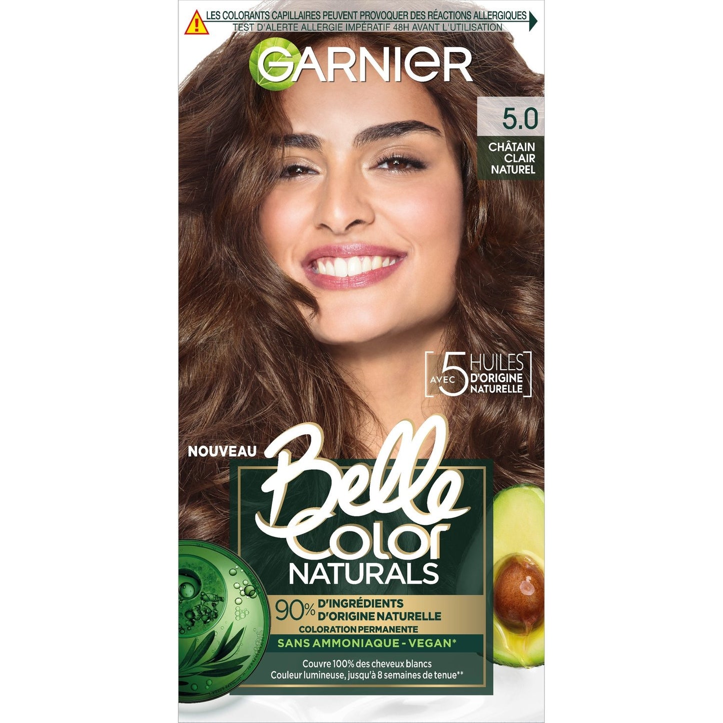 Permanente Haarfarbe 5.0 Natur Hellbraun BELLE COLOR