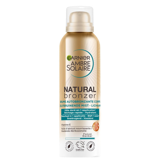 Autobronzant Brume Corps Hâle Doré et Lumineux Hydratant Huile d'Abricot Natural Bronzer GARNIER le spray de 150mL