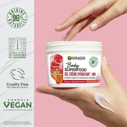 GARNIER Body Super Food Watermelon Body Cream for Dehydrated Skin